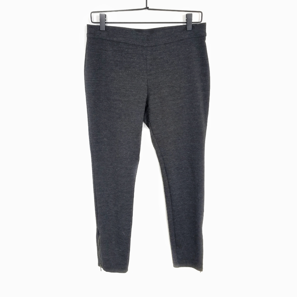 Max Studio Heathered Ankle Zip Leggings